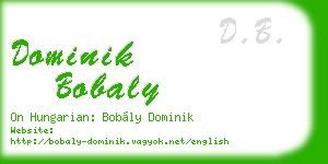 dominik bobaly business card